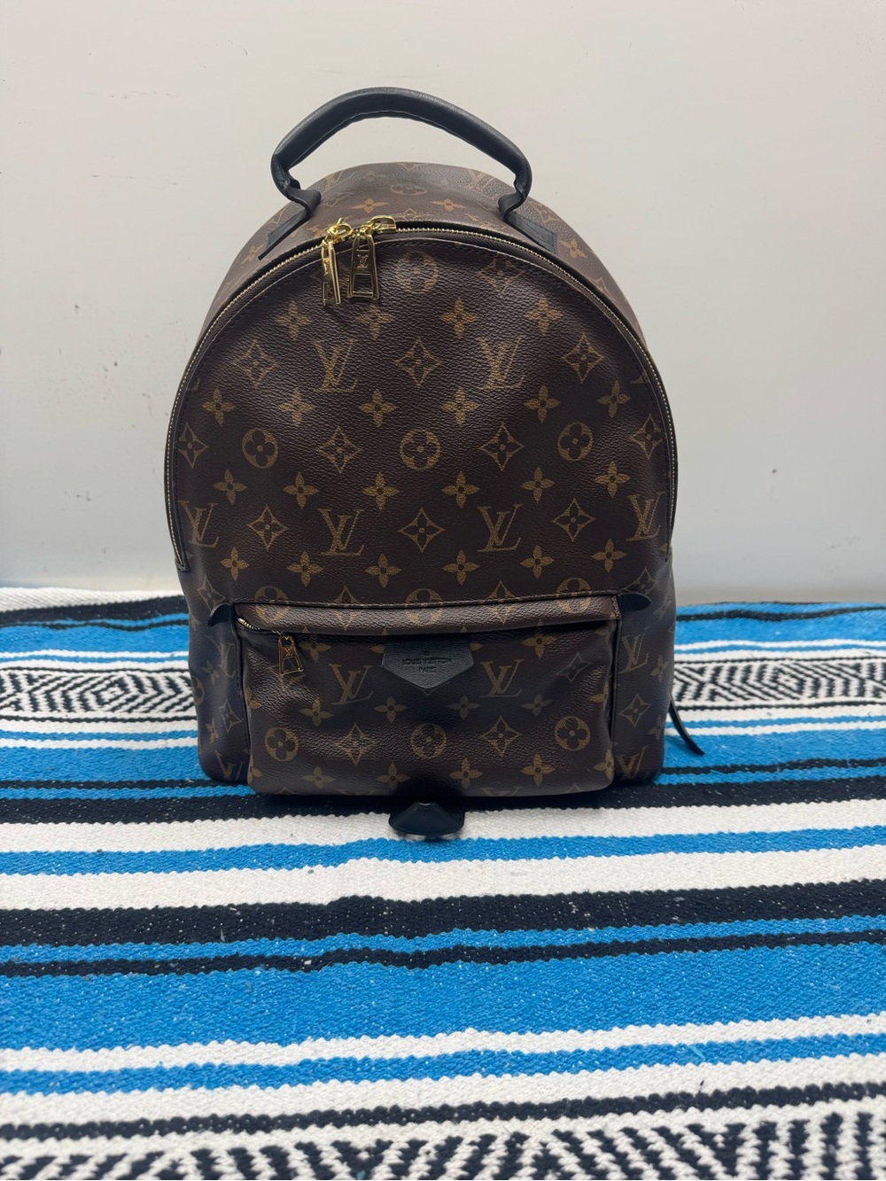 Louis Vuitton Monogram Canvas Backpack in Brown with Gold Hardware